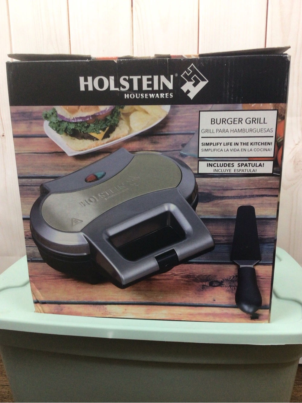 Holstein Housewares Silver and Gray Burger Grill with Spatula